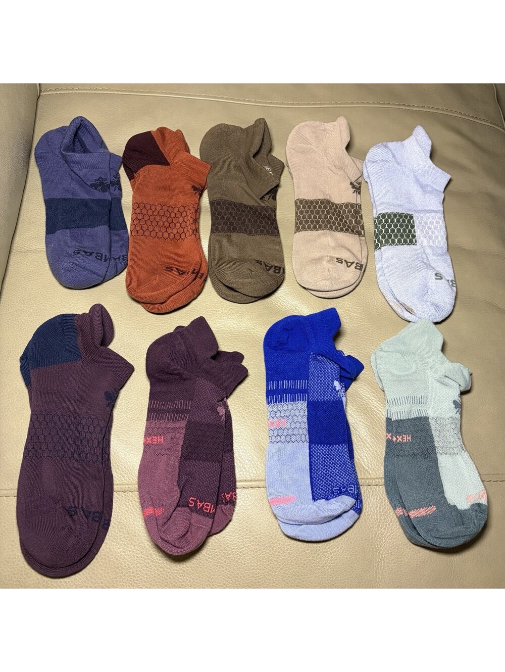 Bombas Men’s Ankle Socks Various Colors Size Large Lot Of 9 Pairs